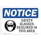Signmission OSHA Sign, Safety Glasses Required In This Area, 10in X 7in Rigid Plastic, 10" W, 7" H, Landscape OS-NS-P-710-L-16515 - alternate 1